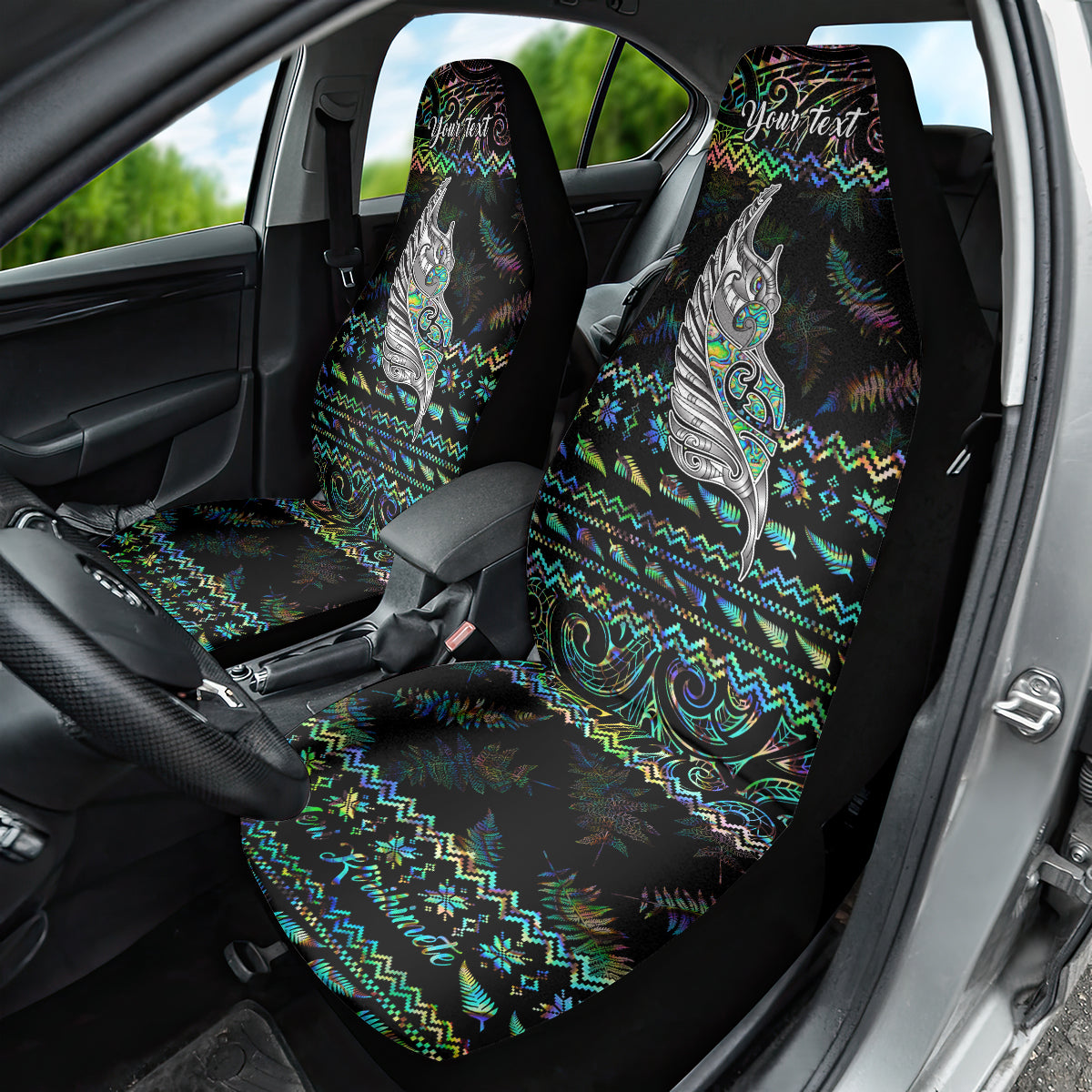 personalised-new-zealand-christmas-car-seat-cover-maori-fern-manaia-meri-kirihimete-with-papaua-shell