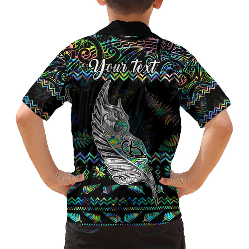 personalised-new-zealand-christmas-hawaiian-shirt-maori-fern-manaia-meri-kirihimete-with-papaua-shell