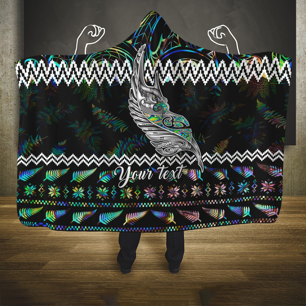 personalised-new-zealand-christmas-hooded-blanket-maori-fern-manaia-meri-kirihimete-with-papaua-shell
