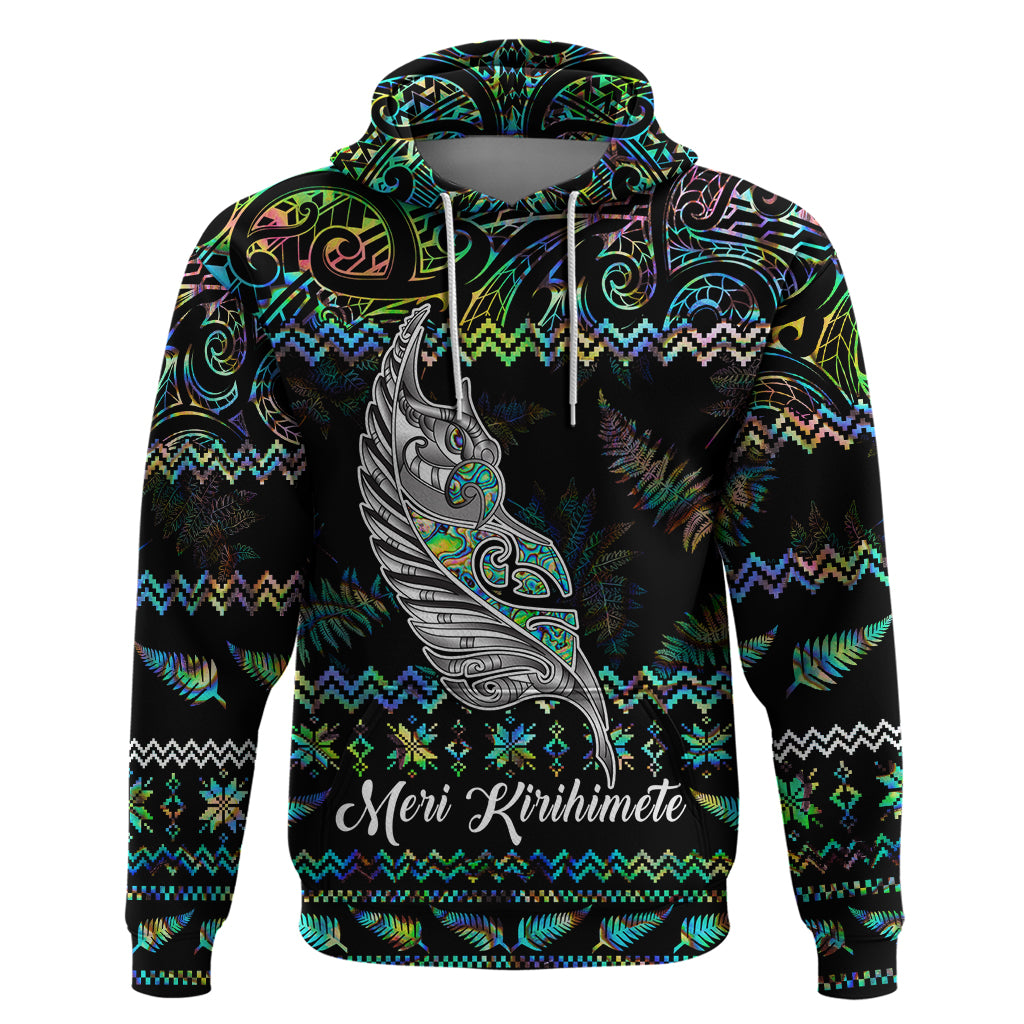 personalised-new-zealand-christmas-hoodie-maori-fern-manaia-meri-kirihimete-with-papaua-shell