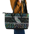 personalised-new-zealand-christmas-leather-tote-bag-maori-fern-manaia-meri-kirihimete-with-papaua-shell