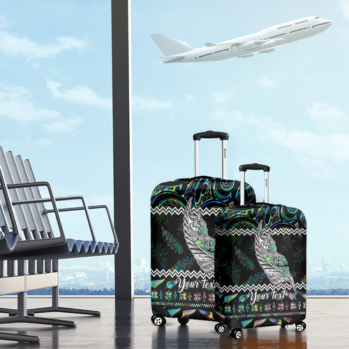 personalised-new-zealand-christmas-luggage-cover-maori-fern-manaia-meri-kirihimete-with-papaua-shell
