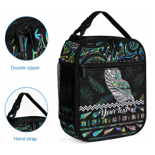 Personalised New Zealand Christmas Lunch Bag Maori Fern Manaia Meri Kirihimete with Papaua Shell