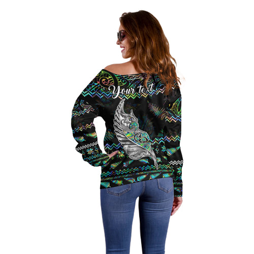 personalised-new-zealand-christmas-off-shoulder-sweater-maori-fern-manaia-meri-kirihimete-with-papaua-shell
