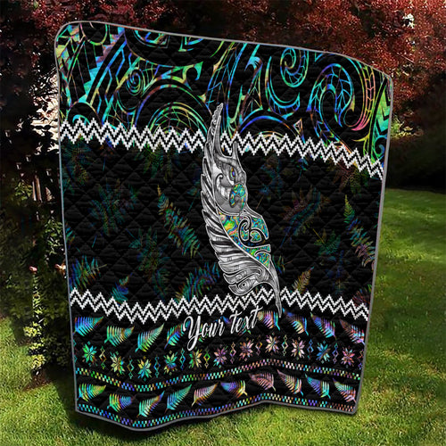 personalised-new-zealand-christmas-quilt-maori-fern-manaia-meri-kirihimete-with-papaua-shell