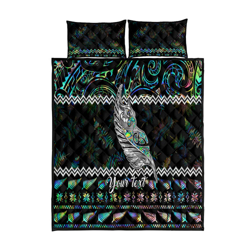 personalised-new-zealand-christmas-quilt-bed-set-maori-fern-manaia-meri-kirihimete-with-papaua-shell