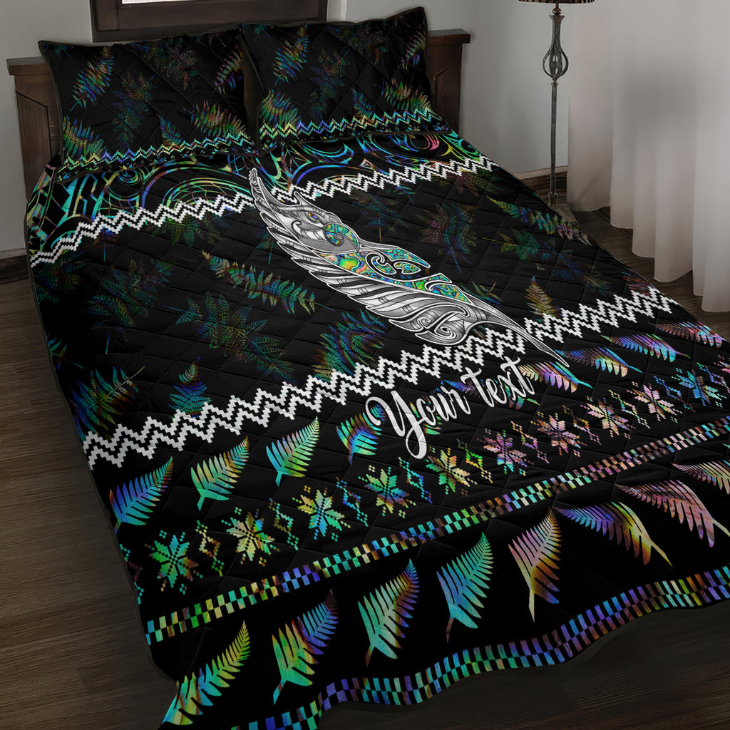 personalised-new-zealand-christmas-quilt-bed-set-maori-fern-manaia-meri-kirihimete-with-papaua-shell