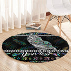 personalised-new-zealand-christmas-round-carpet-maori-fern-manaia-meri-kirihimete-with-papaua-shell