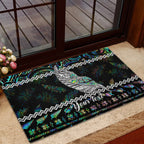 personalised-new-zealand-christmas-rubber-doormat-maori-fern-manaia-meri-kirihimete-with-papaua-shell