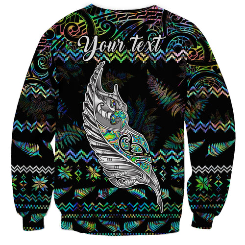 personalised-new-zealand-christmas-sweatshirt-maori-fern-manaia-meri-kirihimete-with-papaua-shell
