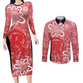 Australian Renegades Cricket Custom Couples Matching Long Sleeve Bodycon Dress and Long Sleeve Button Shirt Minimalism Aboriginal
