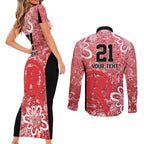 Australian Renegades Cricket Custom Couples Matching Short Sleeve Bodycon Dress and Long Sleeve Button Shirt Minimalism Aboriginal