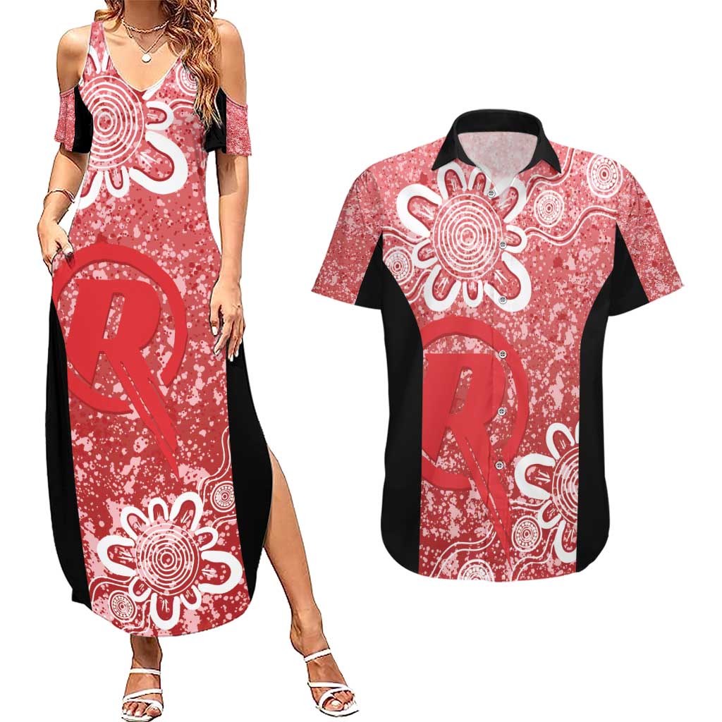 Australian Renegades Cricket Custom Couples Matching Summer Maxi Dress and Hawaiian Shirt Minimalism Aboriginal