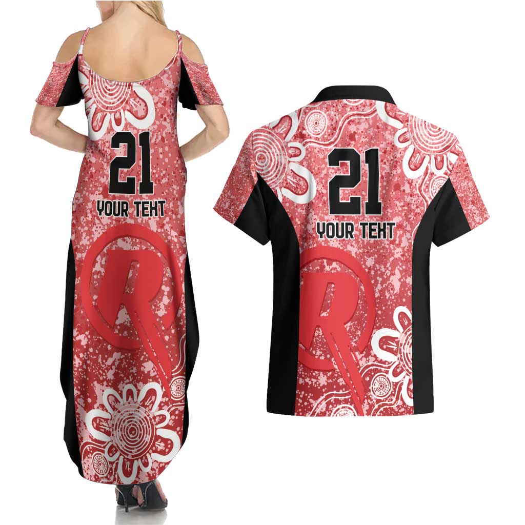 Australian Renegades Cricket Custom Couples Matching Summer Maxi Dress and Hawaiian Shirt Minimalism Aboriginal