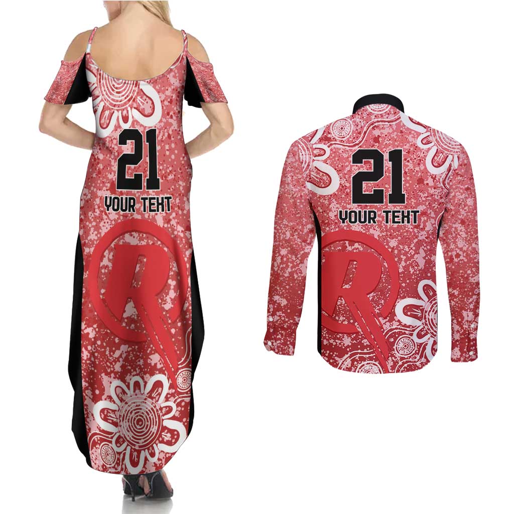 Australian Renegades Cricket Custom Couples Matching Summer Maxi Dress and Long Sleeve Button Shirt Minimalism Aboriginal