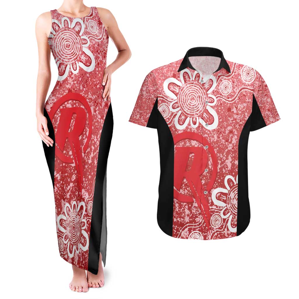 Australian Renegades Cricket Custom Couples Matching Tank Maxi Dress and Hawaiian Shirt Minimalism Aboriginal