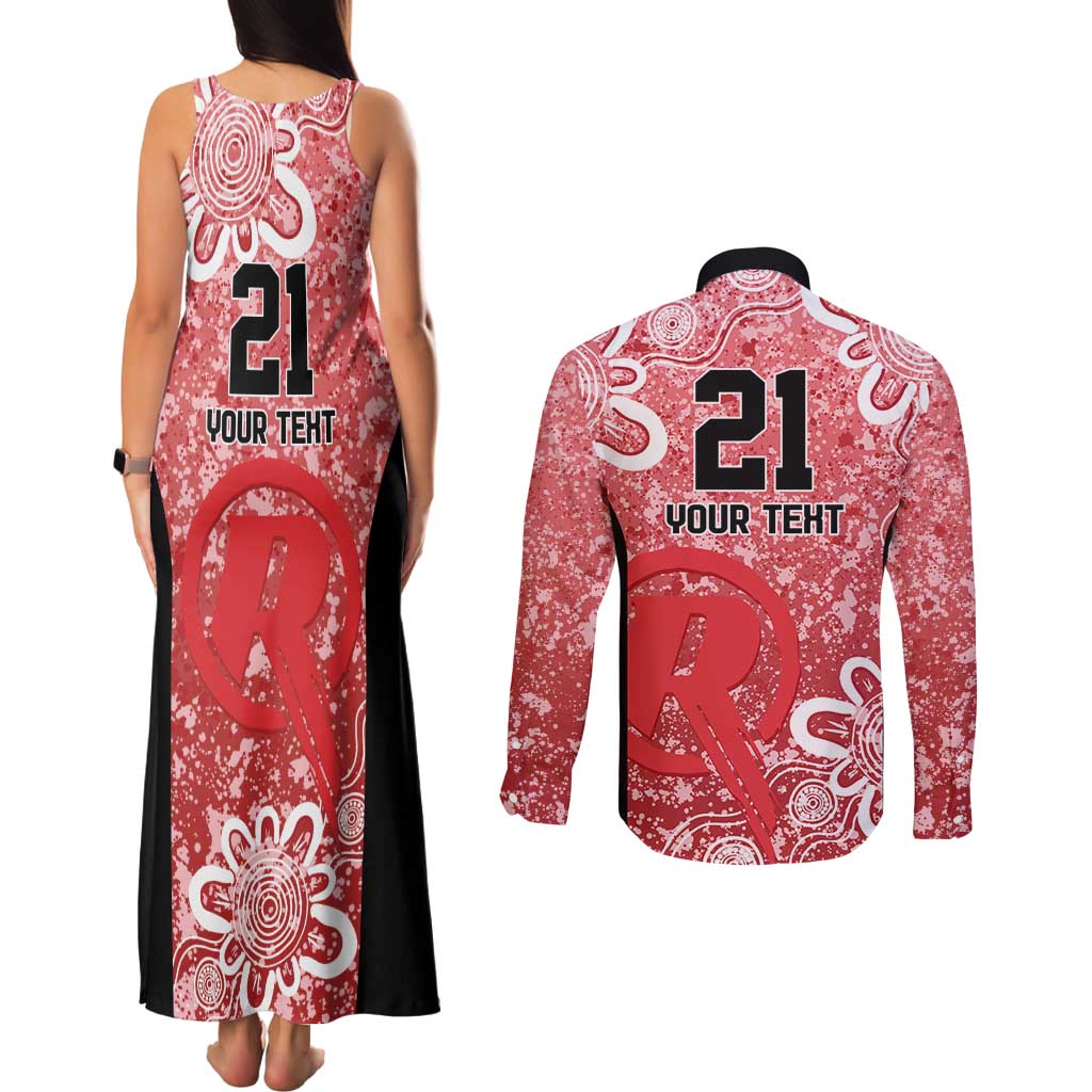 Australian Renegades Cricket Custom Couples Matching Tank Maxi Dress and Long Sleeve Button Shirt Minimalism Aboriginal