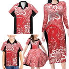 Australian Renegades Cricket Custom Family Matching Long Sleeve Bodycon Dress and Hawaiian Shirt Minimalism Aboriginal