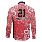 Australian Renegades Cricket Custom Family Matching Short Sleeve Bodycon Dress and Hawaiian Shirt Minimalism Aboriginal