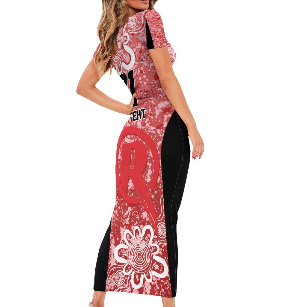 Australian Renegades Cricket Custom Family Matching Short Sleeve Bodycon Dress and Hawaiian Shirt Minimalism Aboriginal