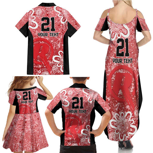 Australian Renegades Cricket Custom Family Matching Summer Maxi Dress and Hawaiian Shirt Minimalism Aboriginal