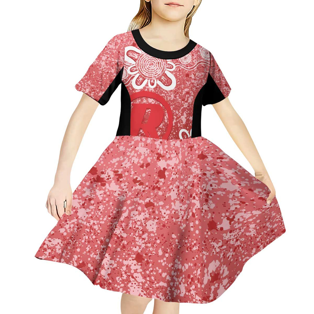 Australian Renegades Cricket Custom Kid Short Sleeve Dress Minimalism Aboriginal
