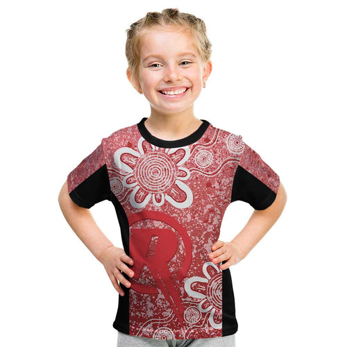 Australian Renegades Cricket Custom Kid T Shirt Minimalism Aboriginal