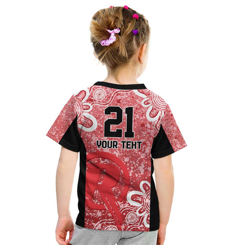 Australian Renegades Cricket Custom Kid T Shirt Minimalism Aboriginal