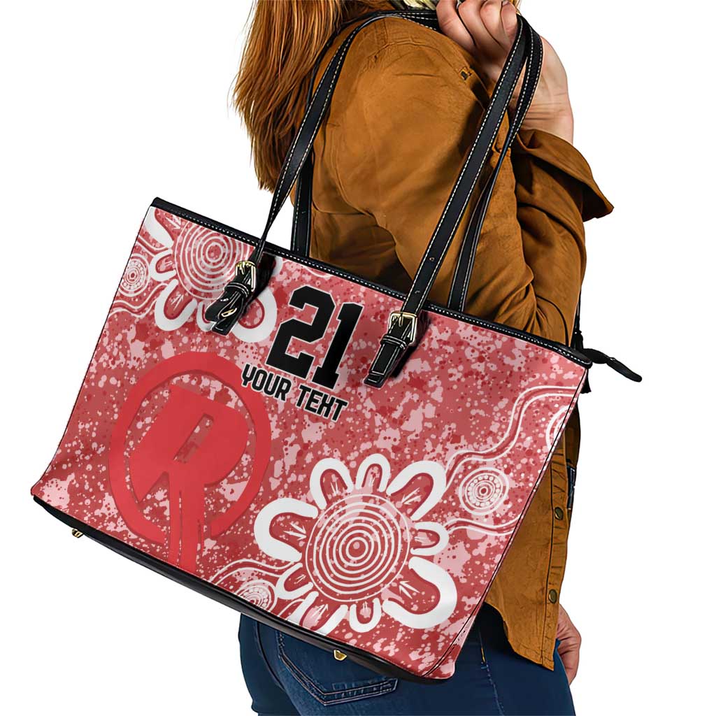 Australian Renegades Cricket Custom Leather Tote Bag Minimalism Aboriginal