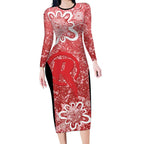 Australian Renegades Cricket Custom Long Sleeve Bodycon Dress Minimalism Aboriginal
