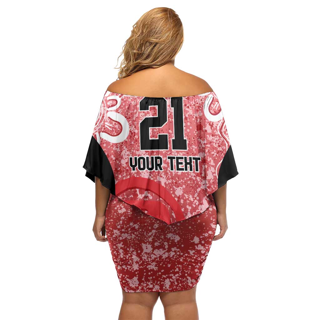 Australian Renegades Cricket Custom Off Shoulder Short Dress Minimalism Aboriginal