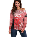 Australian Renegades Cricket Custom Off Shoulder Sweater Minimalism Aboriginal