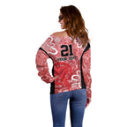 Australian Renegades Cricket Custom Off Shoulder Sweater Minimalism Aboriginal