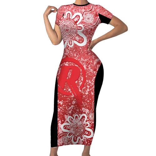 Australian Renegades Cricket Custom Short Sleeve Bodycon Dress Minimalism Aboriginal