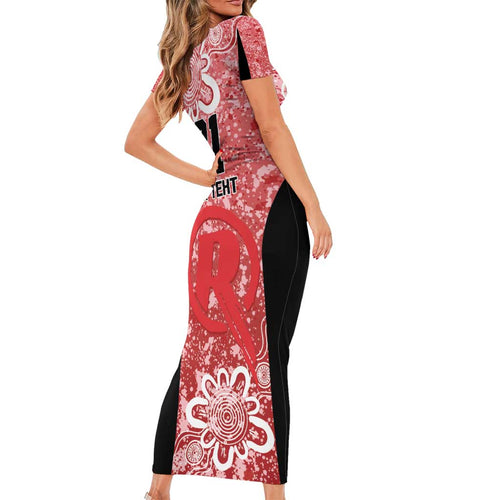 Australian Renegades Cricket Custom Short Sleeve Bodycon Dress Minimalism Aboriginal