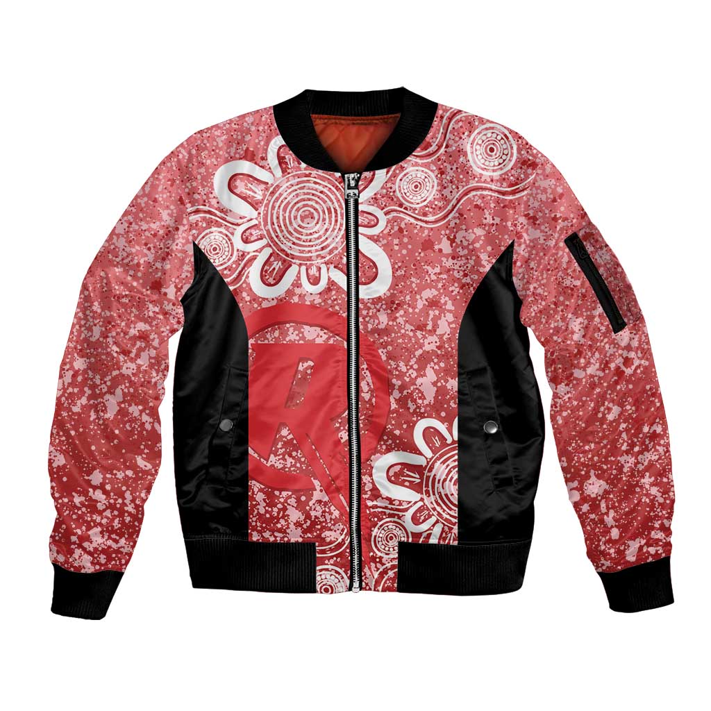 Australian Renegades Cricket Custom Sleeve Zip Bomber Jacket Minimalism Aboriginal