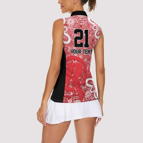 Australian Renegades Cricket Custom Women Sleeveless Polo Shirt Minimalism Aboriginal