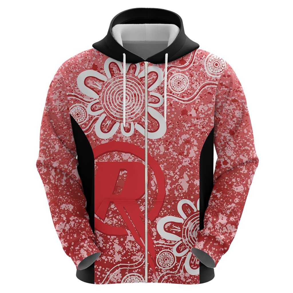 Australian Renegades Cricket Custom Zip Hoodie Minimalism Aboriginal