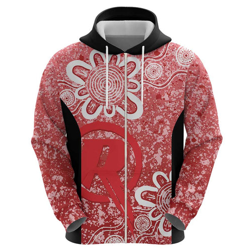 Australian Renegades Cricket Custom Zip Hoodie Minimalism Aboriginal