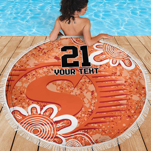 Australian Scorchers Cricket Custom Beach Blanket Minimalism Aboriginal