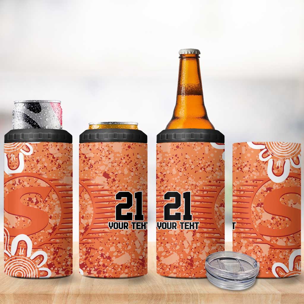 Australian Scorchers Cricket Custom 4 in 1 Can Cooler Tumbler Minimalism Aboriginal