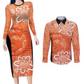 Australian Scorchers Cricket Custom Couples Matching Long Sleeve Bodycon Dress and Long Sleeve Button Shirt Minimalism Aboriginal