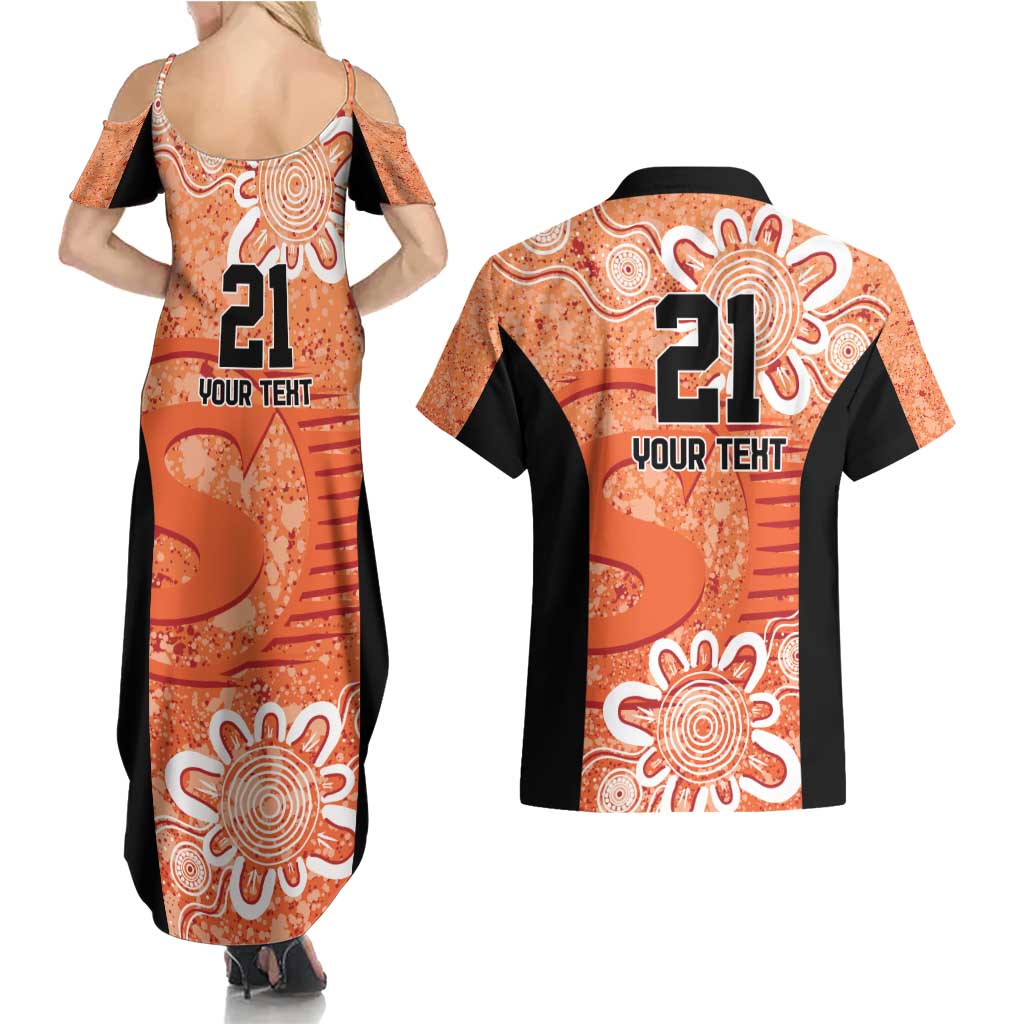 Australian Scorchers Cricket Custom Couples Matching Summer Maxi Dress and Hawaiian Shirt Minimalism Aboriginal
