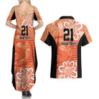 Australian Scorchers Cricket Custom Couples Matching Summer Maxi Dress and Hawaiian Shirt Minimalism Aboriginal
