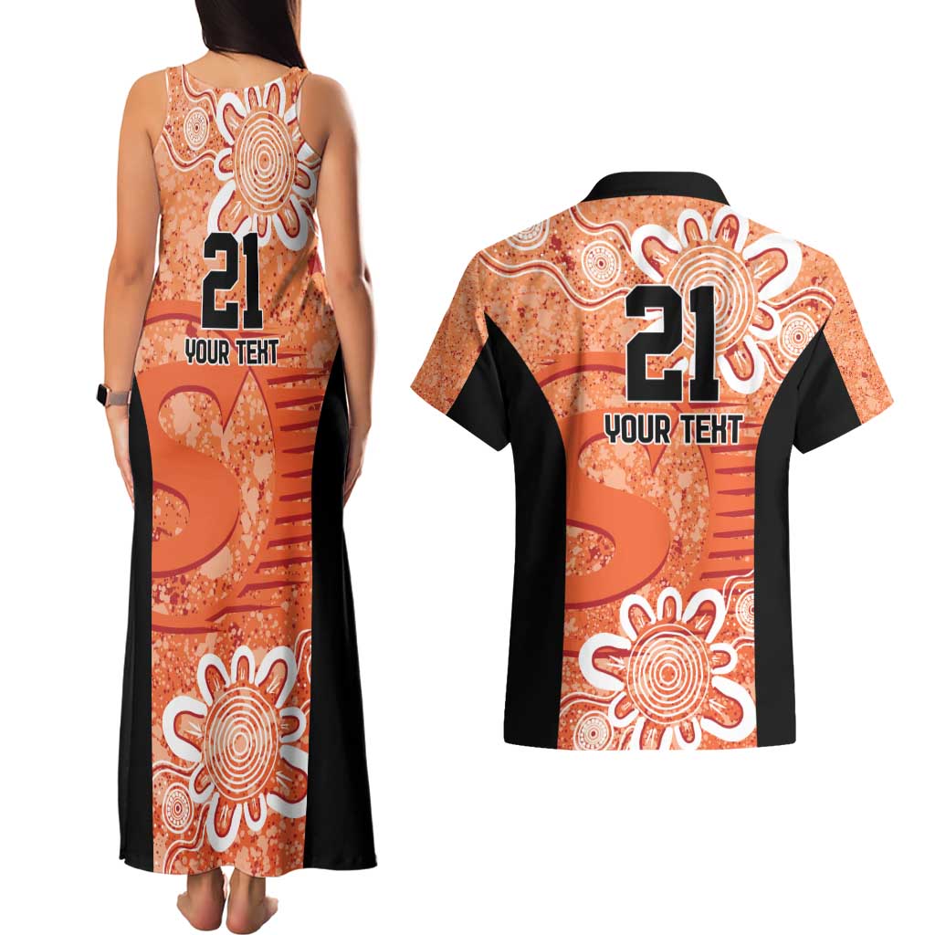 Australian Scorchers Cricket Custom Couples Matching Tank Maxi Dress and Hawaiian Shirt Minimalism Aboriginal