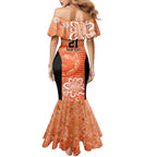 Australian Scorchers Cricket Custom Family Matching Mermaid Dress and Hawaiian Shirt Minimalism Aboriginal