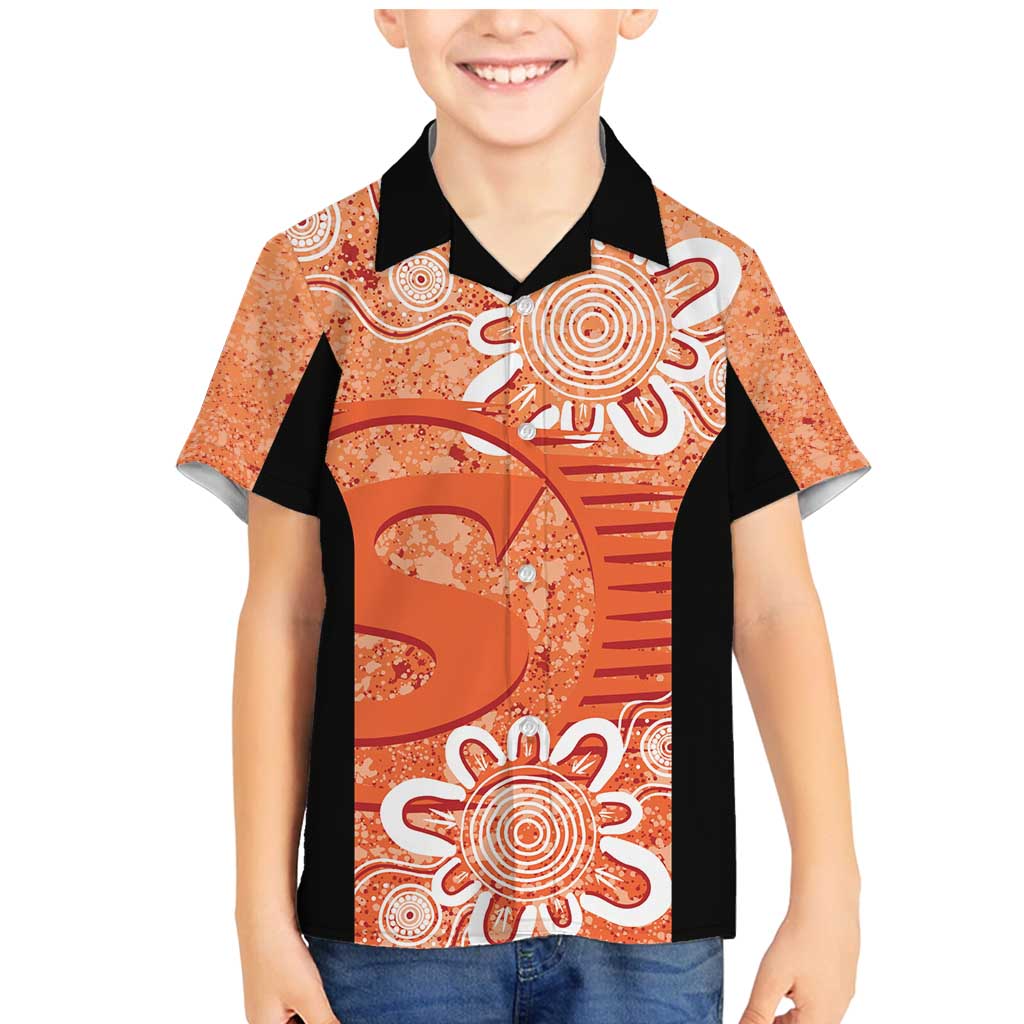 Australian Scorchers Cricket Custom Family Matching Mermaid Dress and Hawaiian Shirt Minimalism Aboriginal