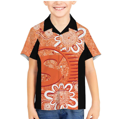 Australian Scorchers Cricket Custom Family Matching Mermaid Dress and Hawaiian Shirt Minimalism Aboriginal
