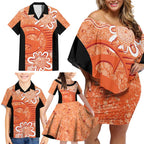 Australian Scorchers Cricket Custom Family Matching Off Shoulder Short Dress and Hawaiian Shirt Minimalism Aboriginal