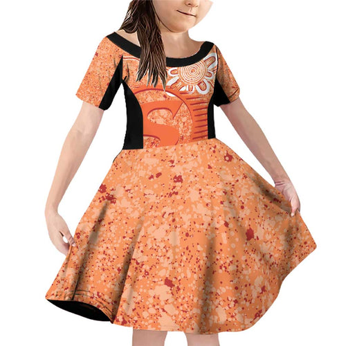 Australian Scorchers Cricket Custom Family Matching Off Shoulder Short Dress and Hawaiian Shirt Minimalism Aboriginal
